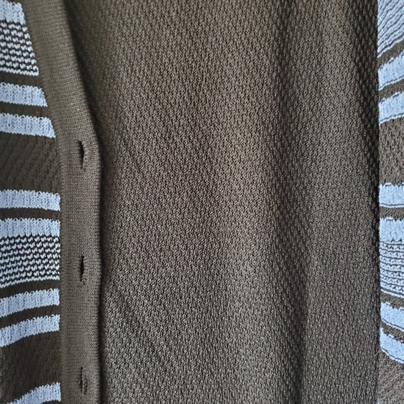 ST JOHN collection by Marie Gray Black and blue stripe nautical knit cardigan - Picture 7 of 8